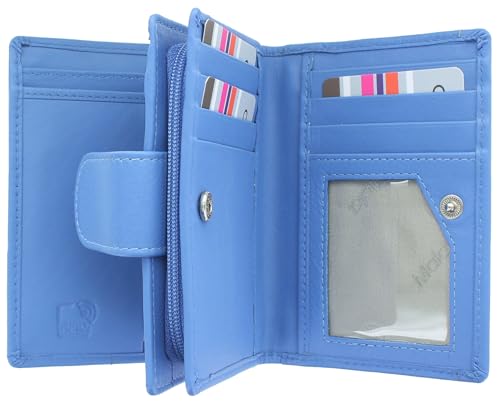Mala Leather Origin Collection Geldbörse aus Leder mit RFID-Schutz und externem Ausweisfenster 3118_5, blueberry, Einheitsgröße, Modern von Mala Leather