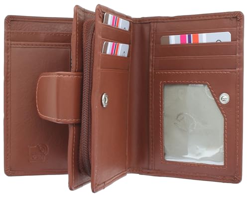 Mala Leather Origin Collection Geldbörse aus Leder mit RFID-Schutz und externem Ausweisfenster 3118_5, hautfarben, Einheitsgröße, Modern von Mala Leather