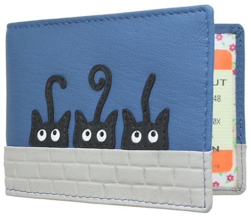 Mala Leather Peek a Boo Cats Reisekarten-/Saisonkartenhalter 693TC_01, blau, Einheitsgröße, Modern von Mala Leather