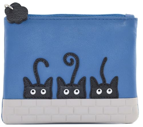 Mala Leather Peek a Boo Cats Collection Geldbörse aus Leder, RFID-blockierend, 4290_01, blau, Einheitsgröße von Mala Leather