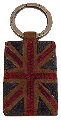 Mala Leather Schlüsselanhänger mit Union Jack aus Leder mit Geschenkbox von Mala Leather
