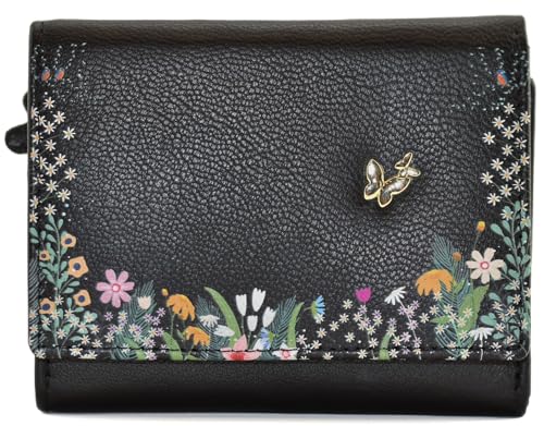 Mala Leather Shiloh Collection 3629_96 Geldbörse aus Leder, klein, RFID-blockierend, Schwarz , Einheitsgröße, Dreifach gefaltet von Mala Leather