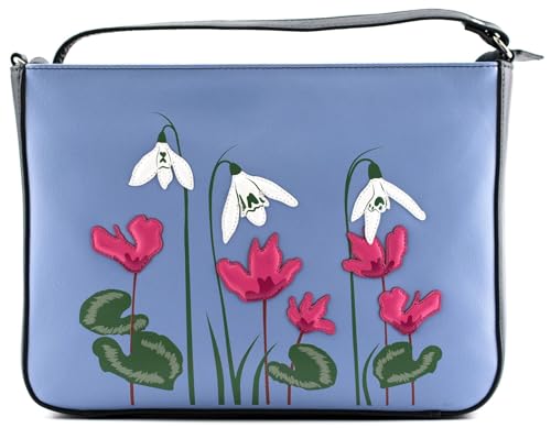 Mala Leather Snowdrop Collection Leder Schultertasche 7424_37, blau, One Size von Mala Leather