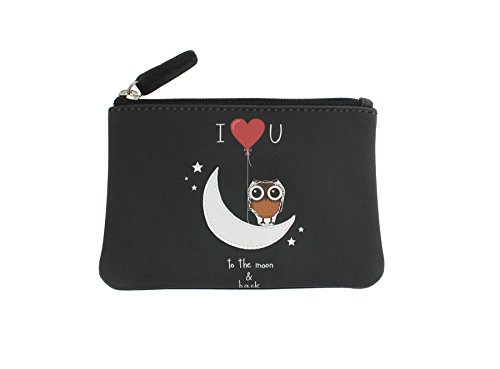 Mala Leder Münzbörse, bedrucktes Leder und Applikation 4115_11 Zum Mond und zurück von Mala Leather