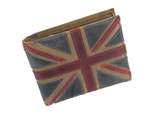 Mala Leder Union Jack Sammlung Leather Wallet RFID Blocking 197_29 Braun von Mala Leather