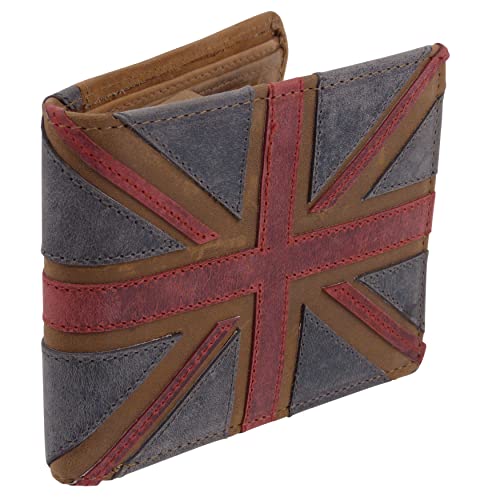 MALA Leathers Union Jack Range Geldbörse für Münzen, doppelt gefaltet, mehrfarbig, mehrfarbig, Vintage von Mala