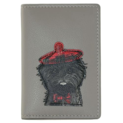 Mala Leder Cocos Tartan Hat RFID Card Wallet Hund Maltipoo Cavapoo Design 11 x 7,5 cm 12 Karten Kapazität 622 12, grau, S, Kartenhalter von Mala