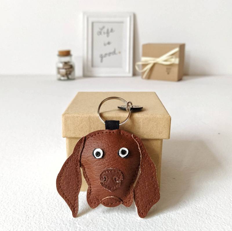 Schöne Vizsla Schlüsselbund, Ungarisch Taschenanhänger, Geschenk Für Vizsla-Liebhaber, Handgefertigter Hundeschlüsselbund, Kunstleder von MalaUstvarjalnica