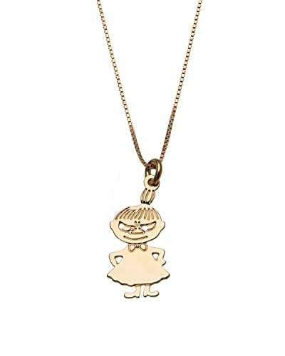 Malaika Raiss Damen Halskette Gold Little My Anhängerkette mit Moomin Figur Anhänger 24 k Vergoldet - ca. 45 cm lang -307 von Malaika Raiss