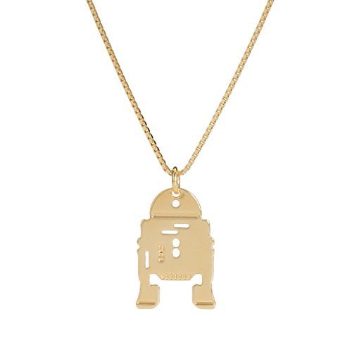 Malaika Raiss Damen Halskette Star Wars R2-D2 Anhänger 24 Karat vergoldet - SW3101 von Malaika Raiss