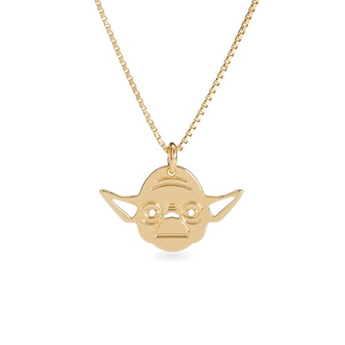 Malaika Raiss Damen Halskette Star Wars Yoda Anhänger 24 Karat vergoldet - SW3111 von Malaika Raiss