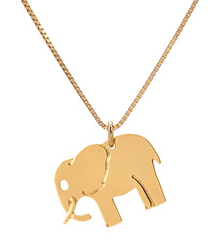 Malaika Raiss Halskette Damen Elephant Gold - Tieranhänger Elefanten Anhänger 24 Karat Vergoldet Hochglanz - N3162 von Malaika Raiss