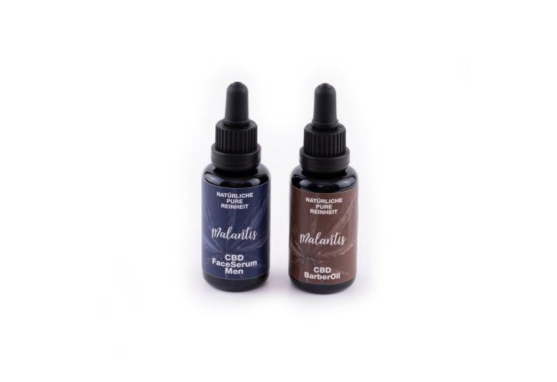 Malantis Pflege-Geschenkset Malantis Pflege-Geschenkset Men – Bartöl & Gesichtsserum Q10 & Hanföl BartÖl & GesichtsSerum für Männer mit Q10, Arganöl & Hanfsamenöl, 2-tlg., 100% Naturkosmetik, Handmade in Germany von Malantis
