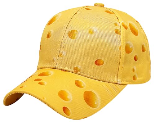 Baseball Cap Herren Damen Kappe Baseballkappe Verstellbar Draußen Sonnenmütze Sports Baseball Mützen Fitted Trucker Cap Käse von Malaxlx
