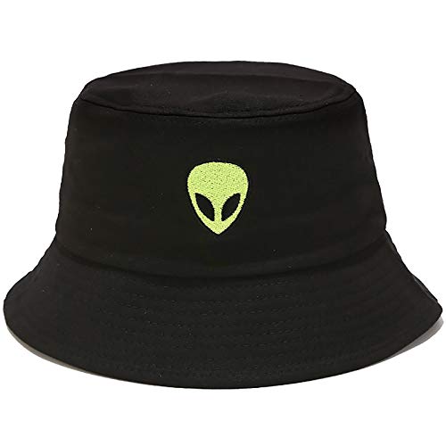 Malaxlx Außerirdischer Bestickt Damen Fischerhüte Sonnenhut Strandhut Fishermütze Sommerhut Draussenhut Faltbarer Anglerhut Fischerhut von Malaxlx