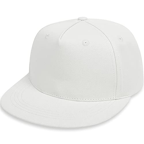 Malaxlx Baby Baseball Cap Weiß Sonnenhut UV Schutz Sommerhut Verstellbar Kleinkinder Snapback Cap Baseballkappe Schirmmütze für 6-24 Monate Mädchen Jungen von Malaxlx