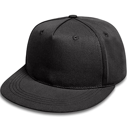 Malaxlx Baby Schwarz Baseball Cap Kleinkinder Sonnenhut UV Schutz Sommerhut Verstellbar Kinder Snapback Cap Baseballkappe Schirmmütze für 2-4 Jahren Mädchen Jungen von Malaxlx