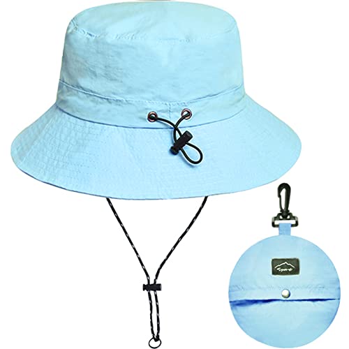 Malaxlx Blau Fischerhut Sonnenhut für Damen Herren Wasserdicht Bucket Hat Anglerhut Regenhut Sommerhut UV Schutz Strandhut Verstellbare Safari Boonie Hut von Malaxlx
