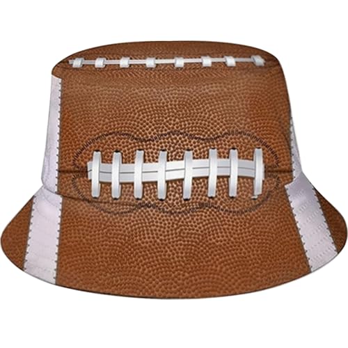 Malaxlx Damen American Football Muster Fischerhut Bucket Hat Anglerhut Sonnenhut Reversibel Fischerhüte Sommerhut Faltbarer Strandhut Draussenhut von Malaxlx