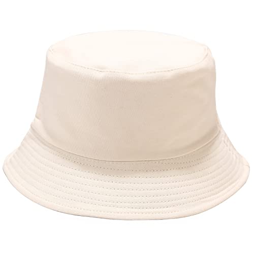 Malaxlx Damen Beige Fischerhut Bucket Hat Anglerhut Reversibel Fischerhüte Sonnenhut Sommerhut Faltbarer Draussenhut von Malaxlx