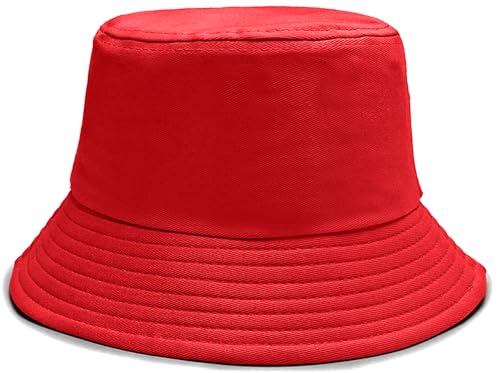 Malaxlx Damen Fischerhut Bucket Hat Sonnenhut Fischerhüte Anglerhut Sommerhut Faltbarer Strandhut Draussenhut Rot von Malaxlx
