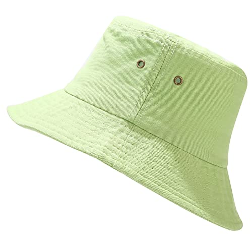 Malaxlx Damen Hellgrün Fischerhut Bucket Hat Anglerhut Fischerhüte Sonnenhut Sommerhut Faltbarer Draussenhut von Malaxlx