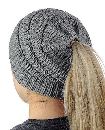 Malaxlx Damen Mädchen Gestrickt Verdicken Hut mit Zöpfen Loch Loop Strickmütze Wintermütze Malaxlx Damen Mädchen Gestrickt Verdicken Hut mit Zöpfen Loch Loop Strickmütze Wintermütze von Malaxlx