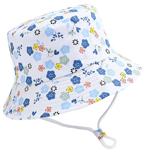 Malaxlx Kinder Sonnenhut Blume Fischerhut UV Schutz Sommerhut Strandhut Bucket Hat Eimer Hut für 4-8 Jahre Mädchen Jungen von Malaxlx