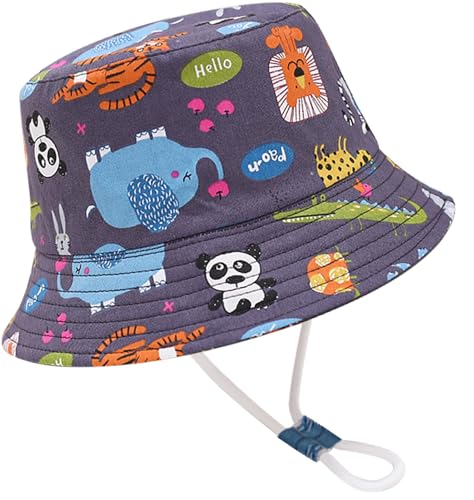 Malaxlx Kinder Sonnenhut Fischerhut Safari Sommerhut Strandhut UV Schutz Bucket Hat Eimer Hut für 4-8 Jahre Mädchen Jungen von Malaxlx