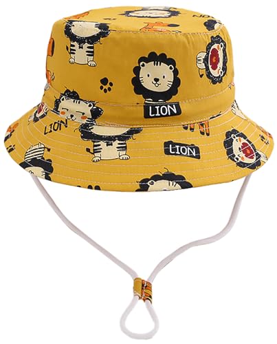 Malaxlx Kleinkind Sonnenhut Fischerhut Baby Löwe Sommerhut Strandhut UV Schutz Bucket Hat Eimer Hut für 1-2 Jahre Mädchen Jungen von Malaxlx