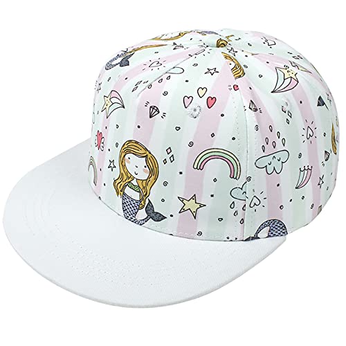 Malaxlx Meerjungfrau Weiß Baby Baseball Cap Kleinkinder Sonnenhut UV Schutz Sommerhut Verstellbar Kinder Snapback Cap Baseballkappe Schirmmütze für 2-4 Jahren Mädchen Jungen von Malaxlx