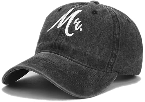Malaxlx Mr Bestickte Schwarz Baseball Cap Herren Kappe Verstellbar Baseball Kappe Draußen Basecap Trucker Cap Snapback Cap Sportkappe von Malaxlx