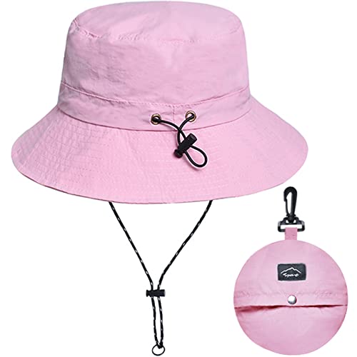 Malaxlx Rosa Fischerhut Sonnenhut für Damen Herren Wasserdicht Bucket Hat Anglerhut Regenhut Sommerhut UV Schutz Strandhut Verstellbare Safari Boonie Hut von Malaxlx