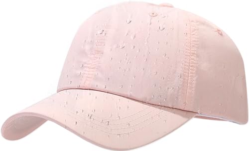 Malaxlx Rosa Wasserdicht Baseball Cap Damen Herren Kappe Verstellbar Baseballkappe Draußen Sun Mützen Visoren Athletic Schnell Trocknend Regenmütze von Malaxlx