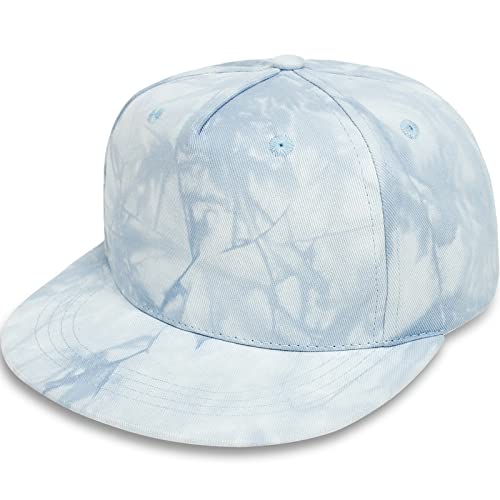 Malaxlx Tie Dye Hellblau Baby Baseball Cap Kleinkinder Sonnenhut UV Schutz Sommerhut Verstellbar Kinder Snapback Cap Baseballkappe Schirmmütze für 2-4 Jahren Mädchen Jungen von Malaxlx