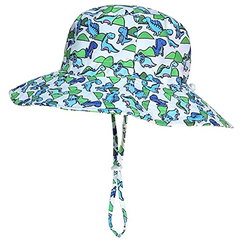 Malaxlx Unisex Baby Dinosaurier Sonnenhut Fischerhut Kleinkind Sommerhut Breiter Krempe Strandhut für 6-24 Monate Mädchen Jungen von Malaxlx