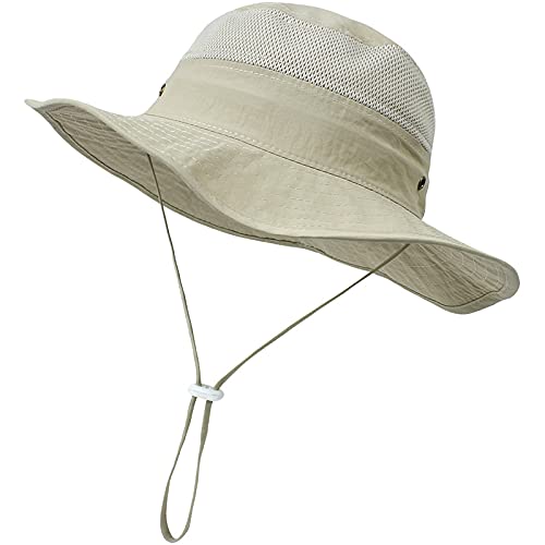 Malaxlx Unisex Baby Sonnenhut Beige Fischerhut Kleinkind Sommerhut Breiter Krempe UV Schutz Strandhut Draussenhut für 12-24 Monate Mädchen Jungen von Malaxlx