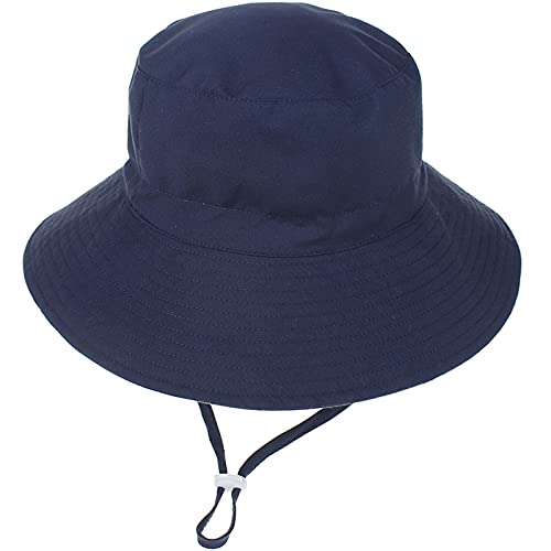 Malaxlx Unisex Baby Sonnenhut Blau Fischerhut Kleinkind Sommerhut Breiter Krempe Strandhut für 6-24 Monate Mädchen Jungen von Malaxlx