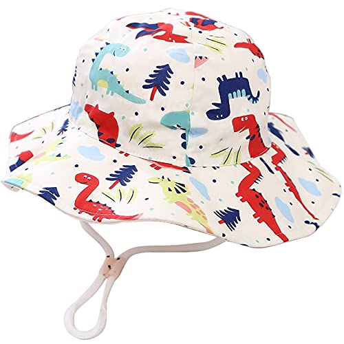 Malaxlx Unisex Baby Sonnenhut Dinosaurier Beige Fischerhut Säugling Sommerhut für 6-12 Monate Mädchen Jungen von Malaxlx