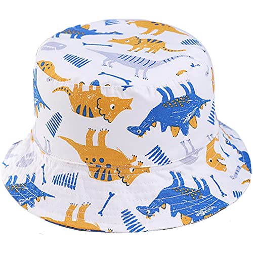 Malaxlx Unisex Baby Sonnenhut Dinosaurier Weiß Fischerhut Säugling Sommerhut für 6-12 Monate Mädchen Jungen von Malaxlx