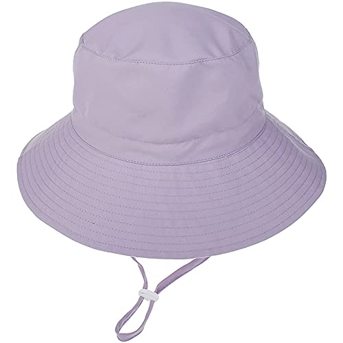 Malaxlx Unisex Baby Sonnenhut Lila Fischerhut Kleinkind Sommerhut Breiter Krempe Strandhut für 6-24 Monate Mädchen Jungen von Malaxlx