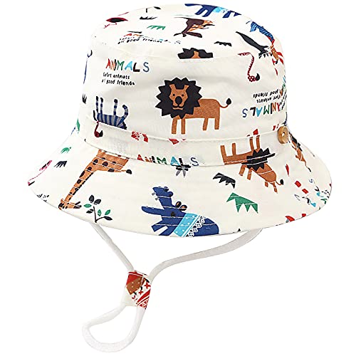 Malaxlx Unisex Baby Sonnenhut Tiere Welt Fischerhut Säugling Sommerhut für 6-12 Monate Mädchen Jungen von Malaxlx