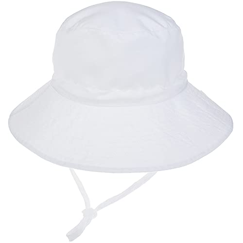 Malaxlx Unisex Baby Sonnenhut Weiß Fischerhut Kleinkind Sommerhut Breiter Krempe Strandhut für 6-24 Monate Mädchen Jungen von Malaxlx