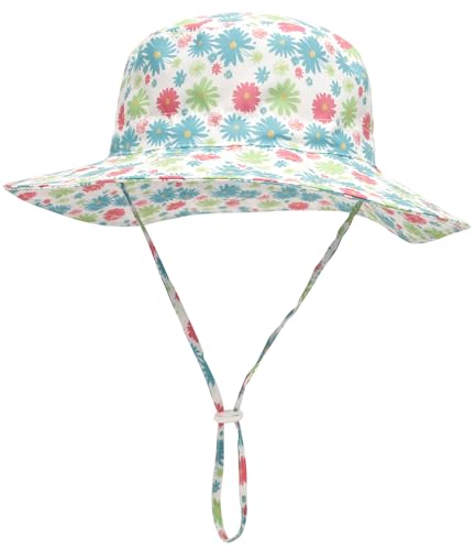 Malaxlx Unisex Kleinkind Sonnenhut Gänseblümchen Fischerhut Kinder Sommerhut Breiter Krempe Strandhut für 2-6 Jahre Mädchen Jungen von Malaxlx