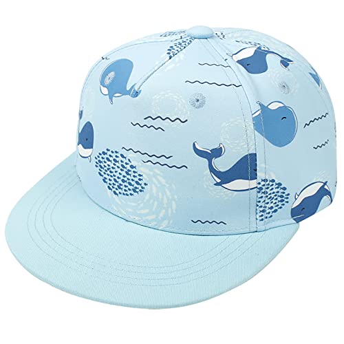 Malaxlx Wal Himmelblau Baby Baseball Cap Sonnenhut UV Schutz Sommerhut Verstellbar Kinder Snapback Cap Baseballkappe Schirmmütze für 4-8 Jahren Mädchen Jungen von Malaxlx