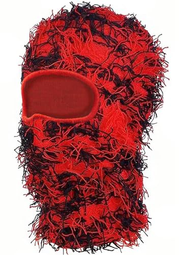 Rot Schwarz Distressed Balaclava Sturmhaube Gesichtsmaske Skimaske Gestrickt Balaclava Shiesty Vollgesichts Maske Winter Winddicht Beanie Halswärmer für Damen Herren Rot Schwarz Distressed Balaclava Sturmhaube Gesichtsmaske Skimaske Gestrickt Balaclava Shiesty Vollgesichts Maske Winter Winddicht Beanie Halswärmer für Damen Herren von Malaxlx