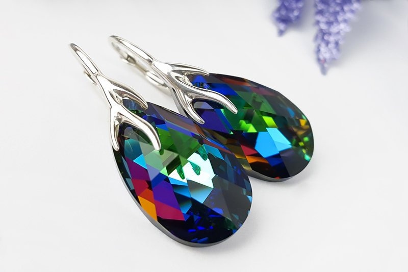 Swarovski Ohrringe, Meridian Blau, Träne, Blaue Kristall, Elements, Tropfen Ohrringe Swarovski Ohrringe, Meridian Blau, Träne, Blaue Kristall, Elements, Tropfen Ohrringe von MalayaGarnet