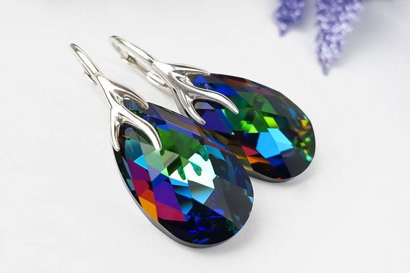 Swarovski Ohrringe, Meridian Blau, Träne, Blaue Kristall, Elements, Tropfen Ohrringe Swarovski Ohrringe, Meridian Blau, Träne, Blaue Kristall, Elements, Tropfen Ohrringe von MalayaGarnet