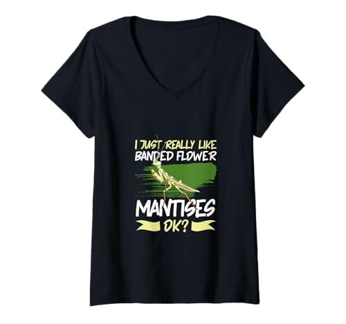 Damen Lieblingstier Malaysia Blütenmantis T-Shirt mit V-Ausschnitt Damen Lieblingstier Malaysia Blütenmantis T-Shirt mit V-Ausschnitt von Malaysia Blütenmantis Designs