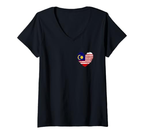 Damen Malaysia-Herz-Outfit – Malaysia-Herz-Flagge I Love Malaysia T-Shirt mit V-Ausschnitt Damen Malaysia-Herz-Outfit – Malaysia-Herz-Flagge I Love Malaysia T-Shirt mit V-Ausschnitt von Malaysia Flag Design - Malaysia Gift Idea